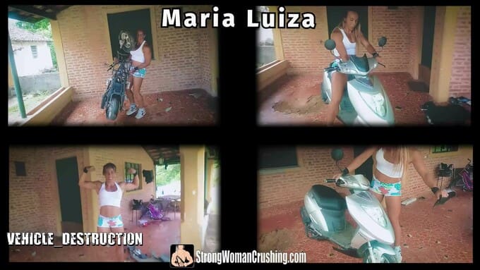 Maria Luiza Destroy a Scooter with her Bare Hands
