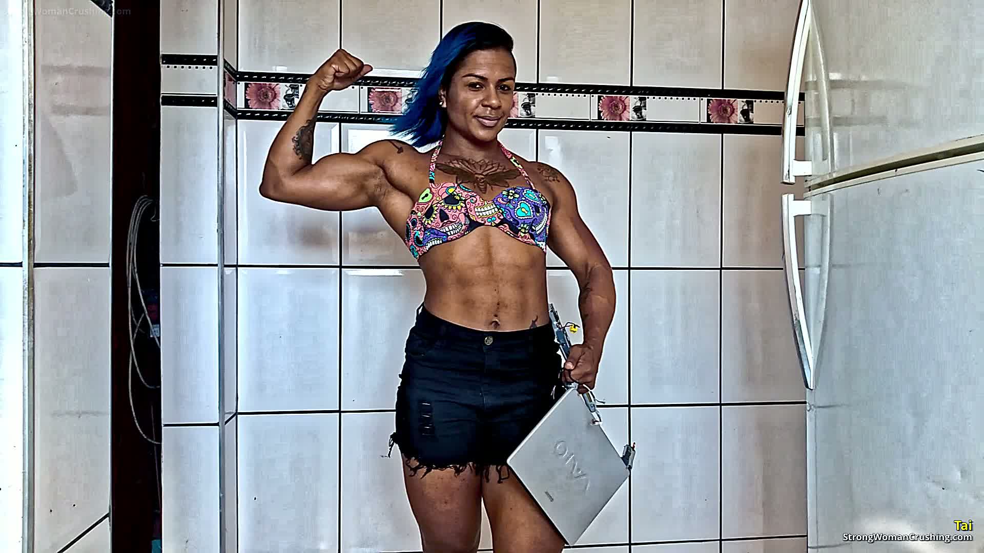 Powerful female athlete