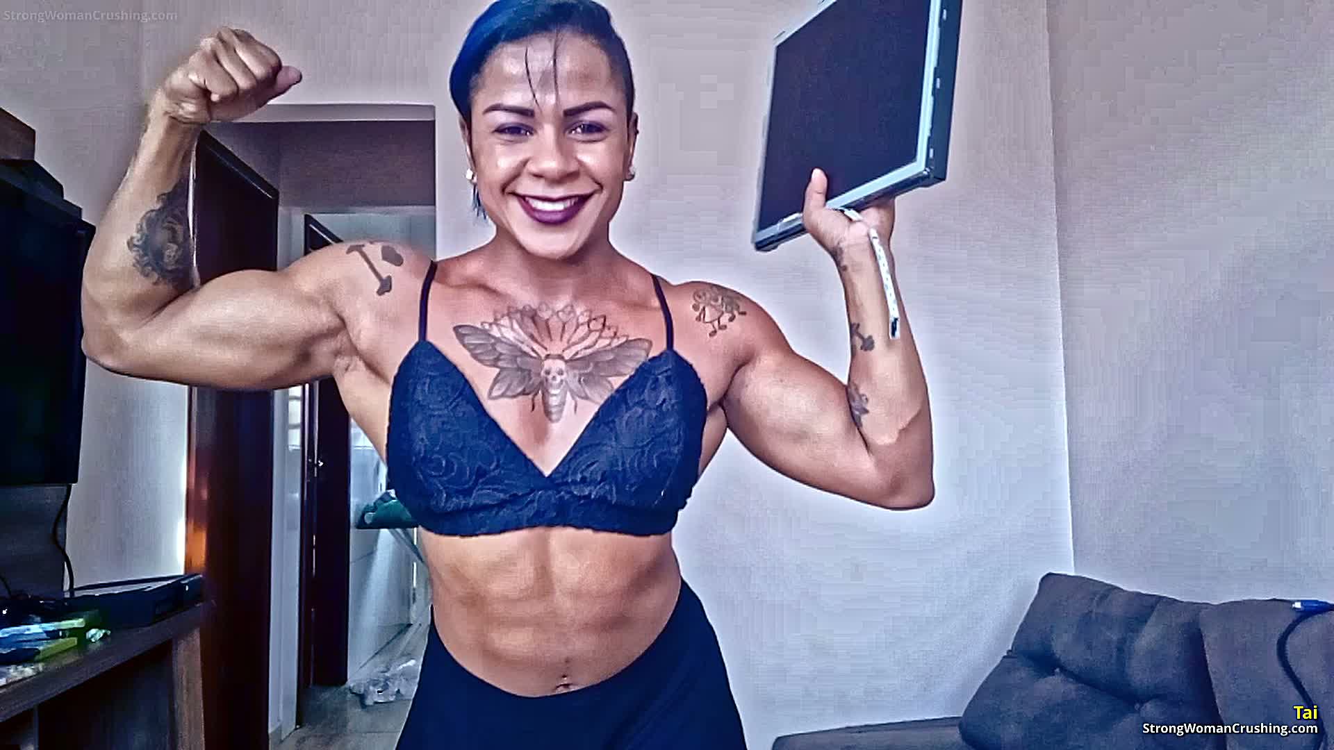 Powerful female athlete