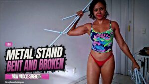 Lidia trashes a Metal Cloth Stand