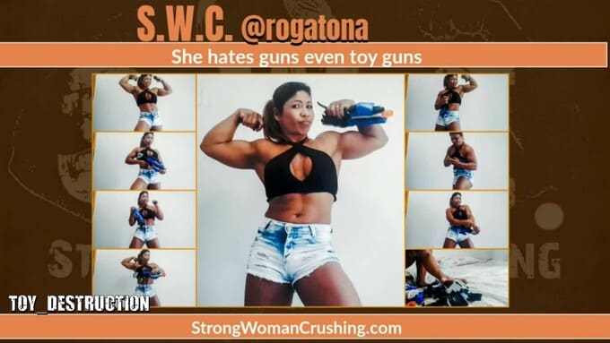 Rogatona uses her strength to destroy a toygun