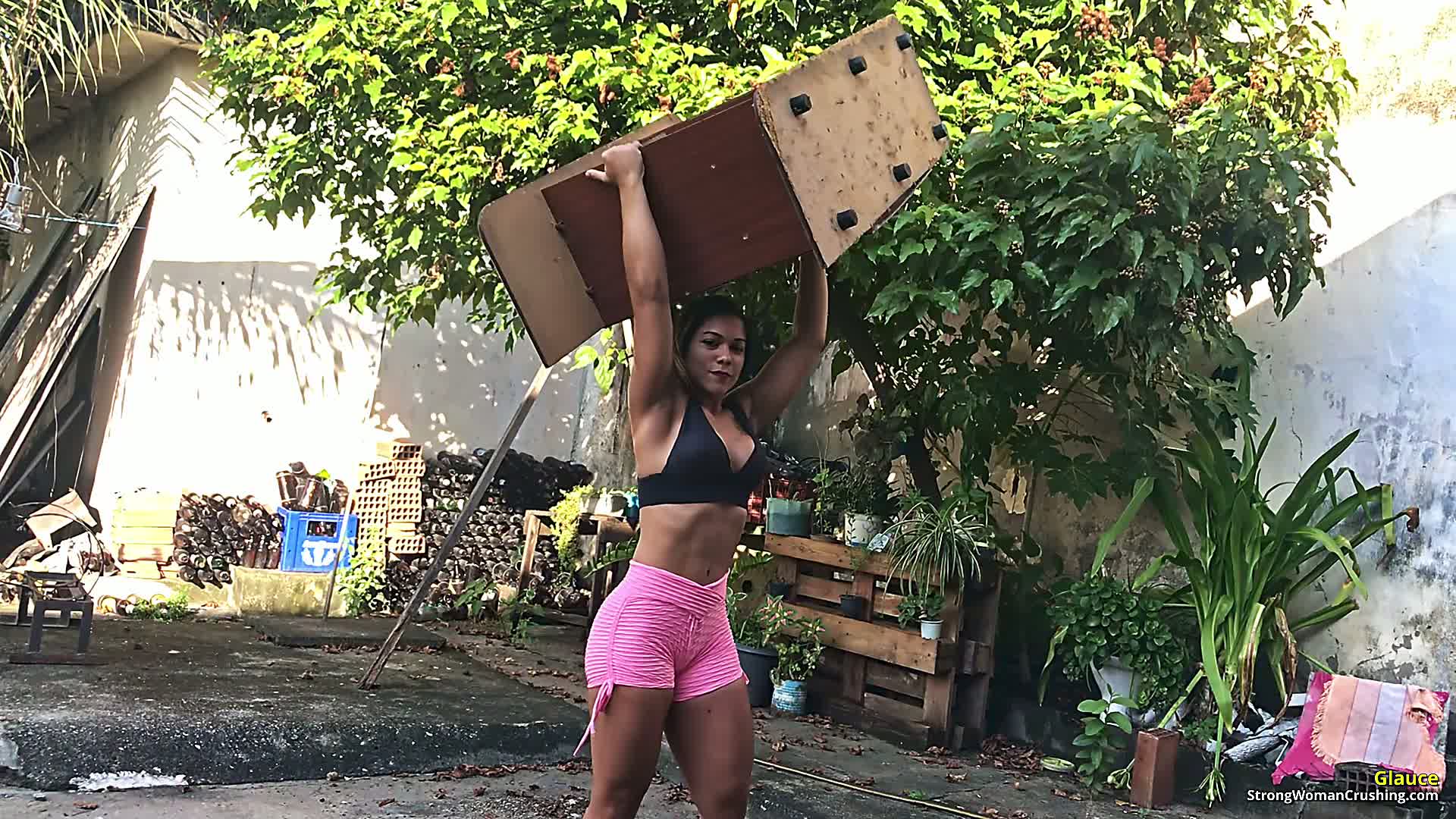 Powerful female athlete