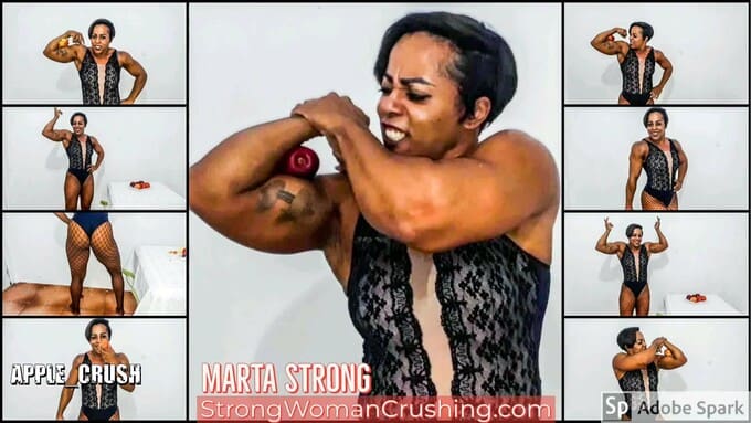 Marta Incredible Apple-Crushing Biceps in Action!