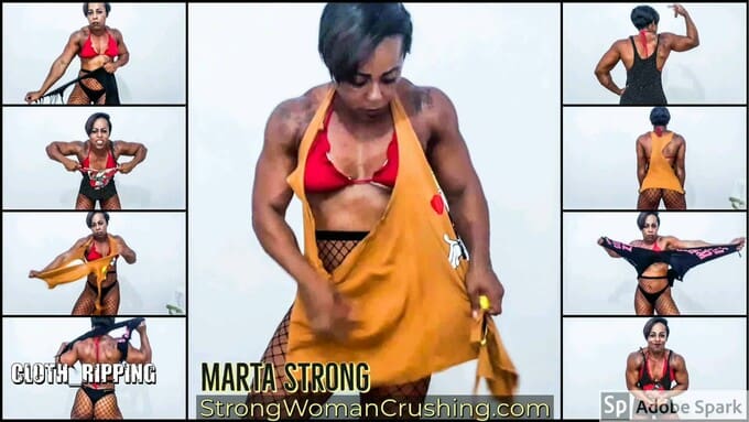 Marta Strong rip clothes with her muscles