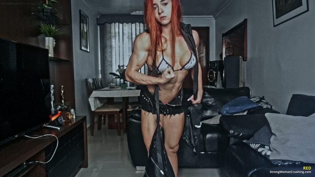 Red rips her leather jacket