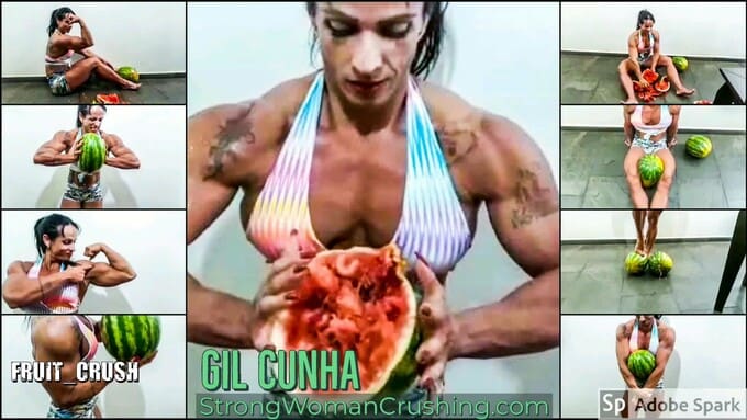 Gil Cunha crushes watermelons like she is using your head