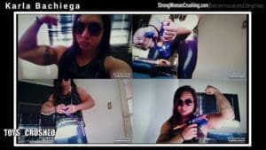 Karla destroys a toy gun using her strength