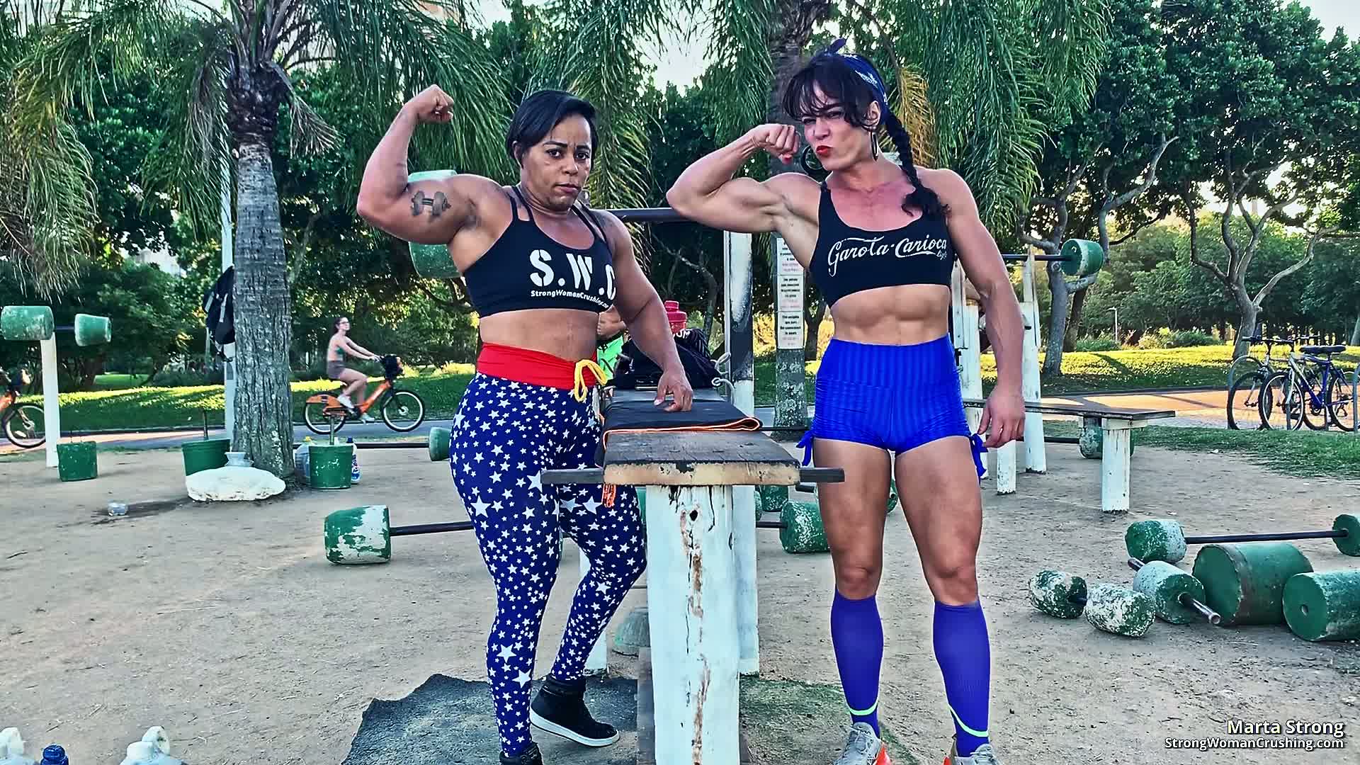 Powerful female athlete