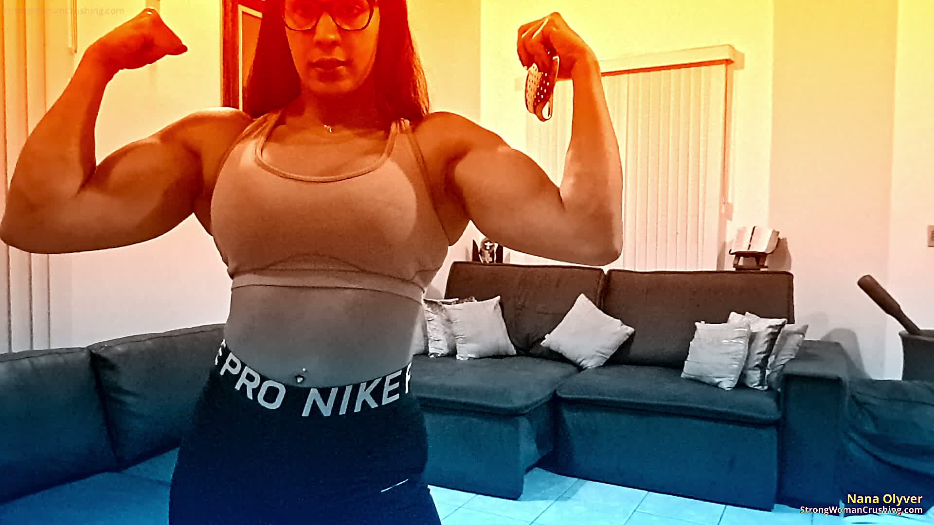 princ Nana olyver uses her amazonian muscles to bend and roll big metal rice skimmers 001 2