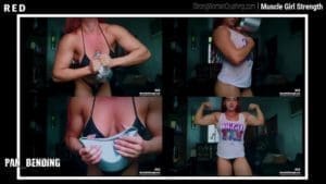 RED muscle metal and wet shirt