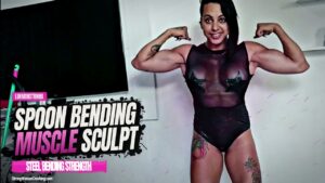 Luh Monstrinha metal spoons sculpted by muscular girl