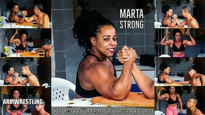 Martastrong she armwrestles two men and won