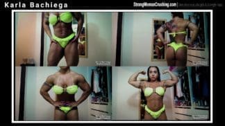 Karla Bachiega Posing Green Bikini