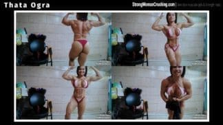Thata Ogra strip and flexes her shredded physique