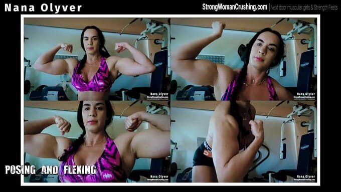 Nana Olyver closeup biceps flexing