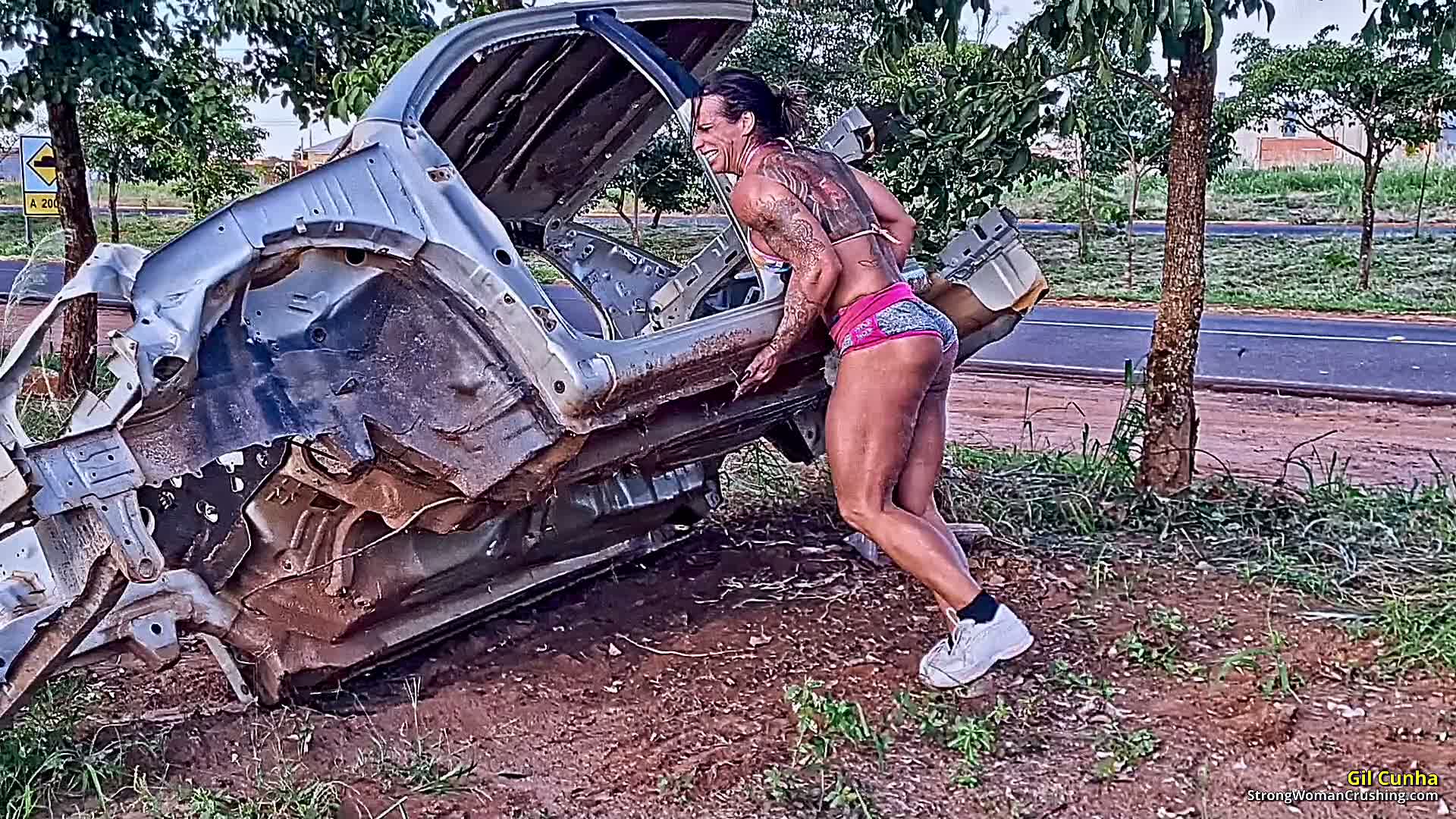 Powerful female athlete