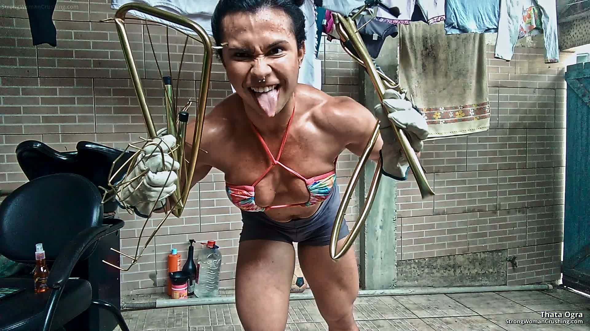 Powerful female athlete