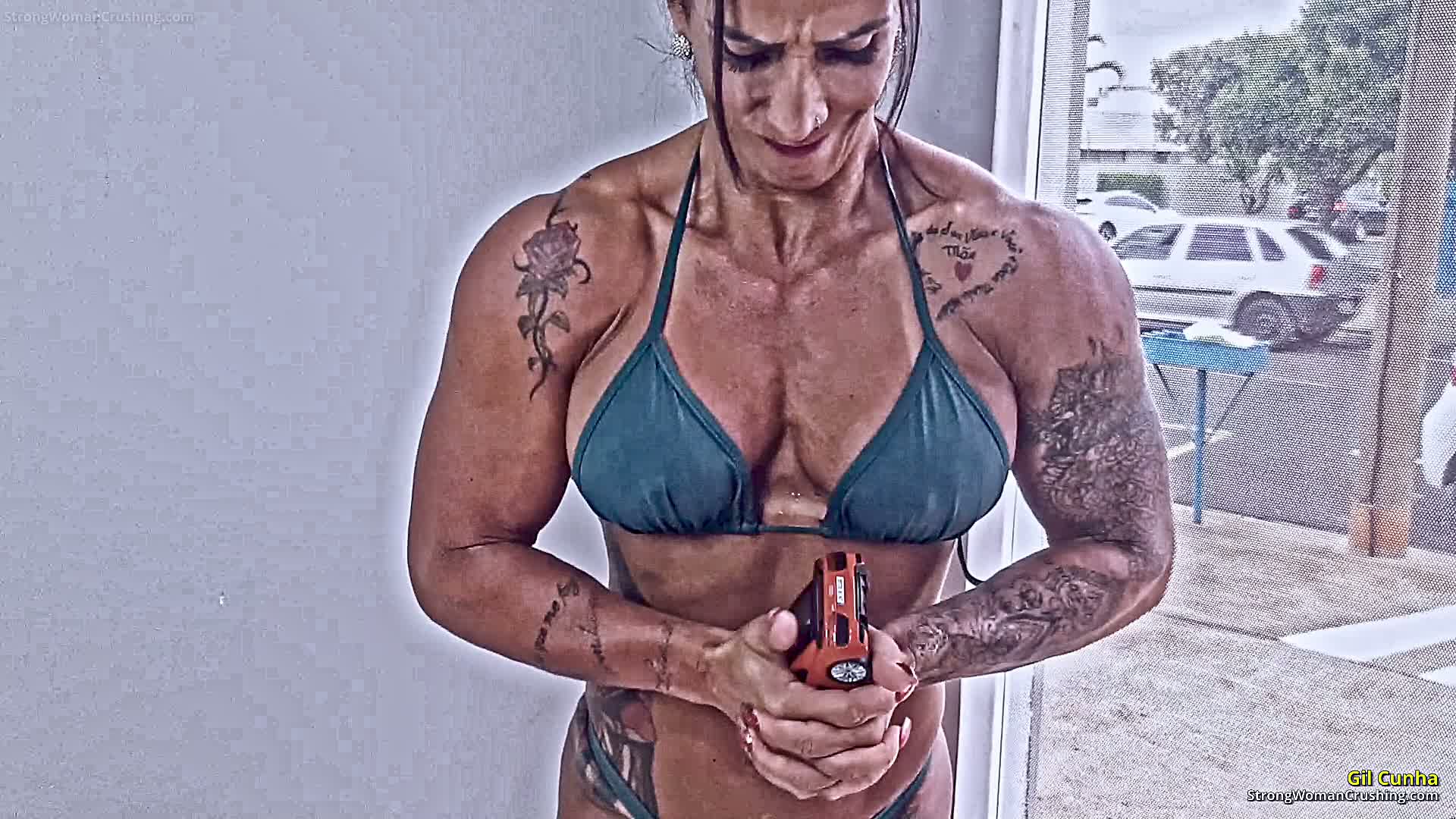 Powerful female athlete