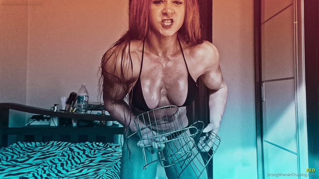 RED uses her muscles and twisted some metal