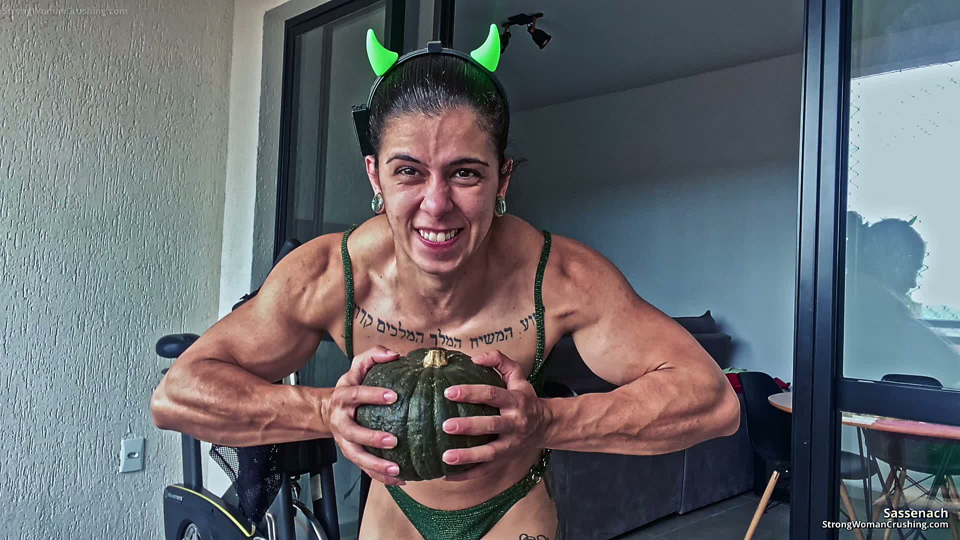 Powerful female athlete