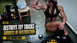 Gil Cunha destroys and crushes big plastic toycars