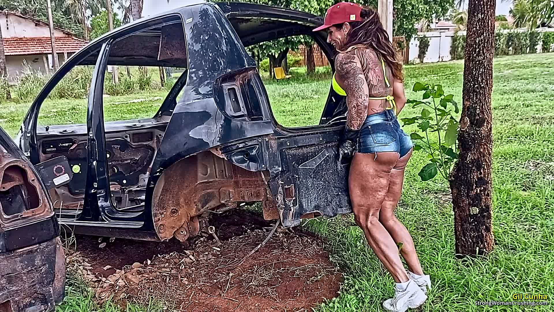 Powerful female athlete