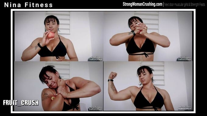 Nina Fitness smashes some apples