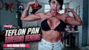 Luh Monstrinha crushes a teflon pan
