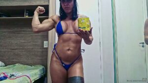 Fabi crushes some cans in a sexy shape