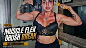 Luh Monstrinha flexes her muscles and breaks some brushes for fun
