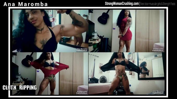 Ana Maromba shows her muscles and bursts from her shirt