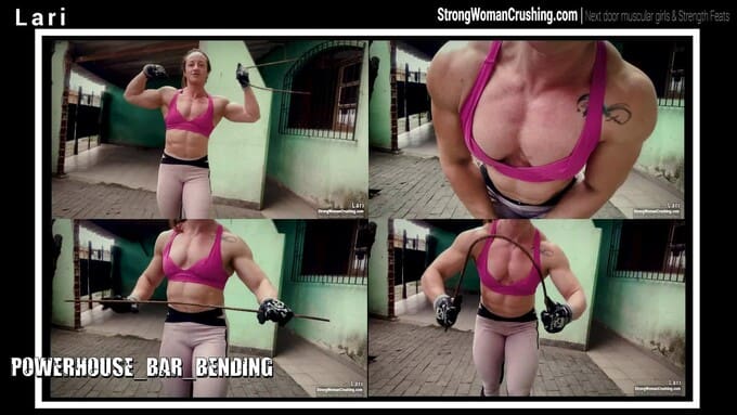 Muscle Goddess Lari Bends Metal Bars With Her Incredible Strength