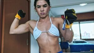 Jhey Bend Screwdrivers with Her Incredible Muscles and Strength!