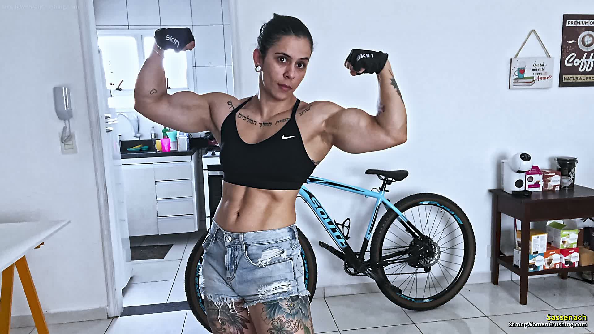 Powerful female athlete