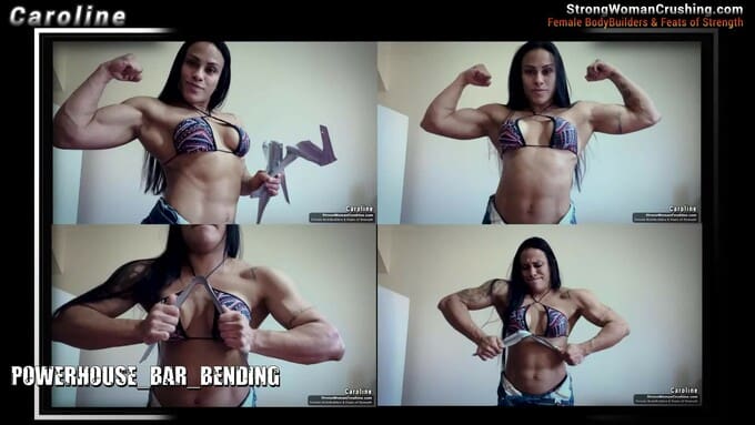 Caroline Incredible Muscular Strength See Her Bend Reinforced Metal Brackets