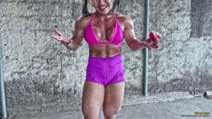 Thata Ogra smashes some apples to pump her muscles
