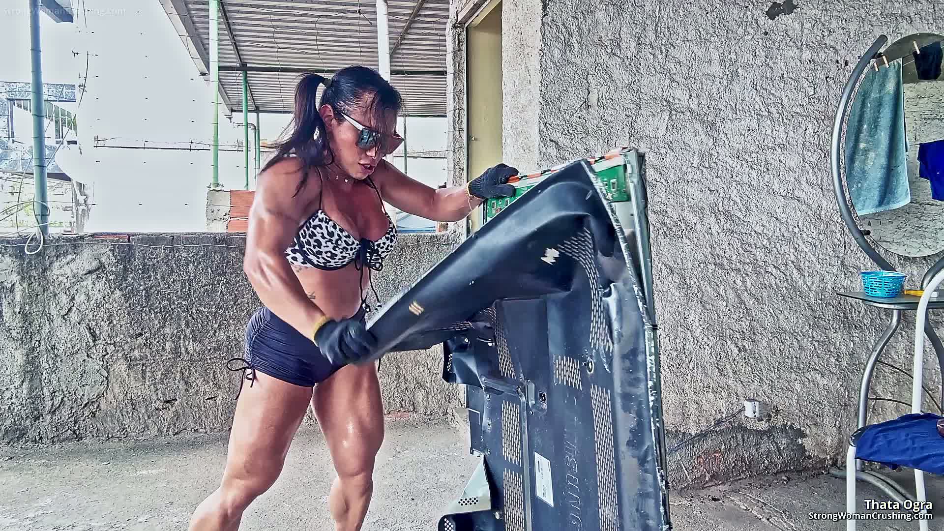 Powerful female athlete