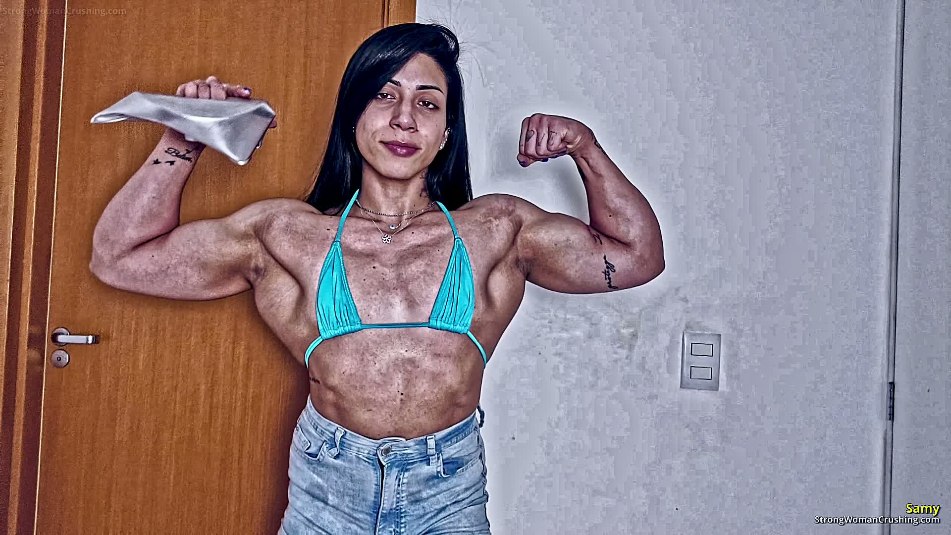 Powerful female athlete