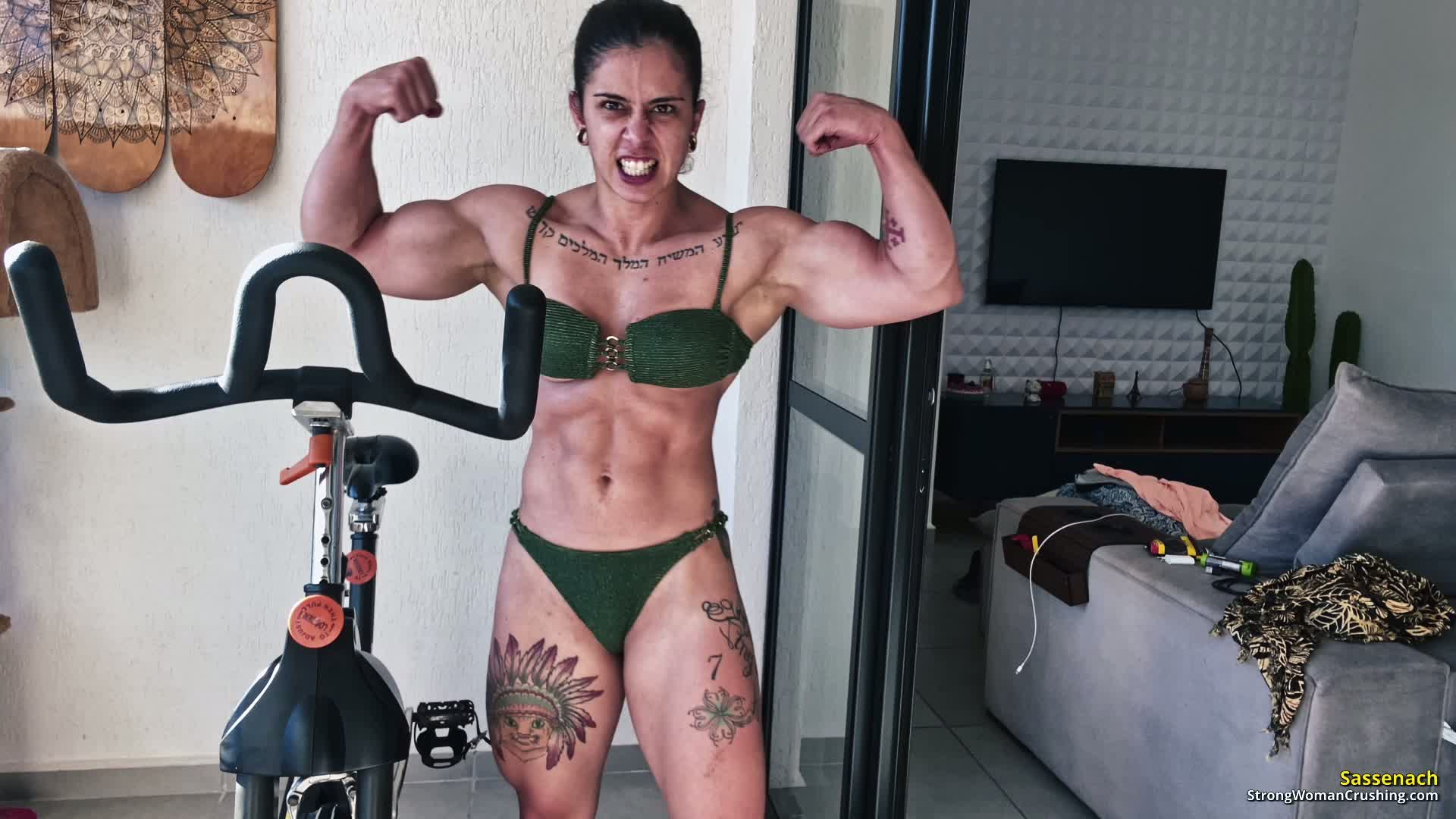 Powerful female athlete