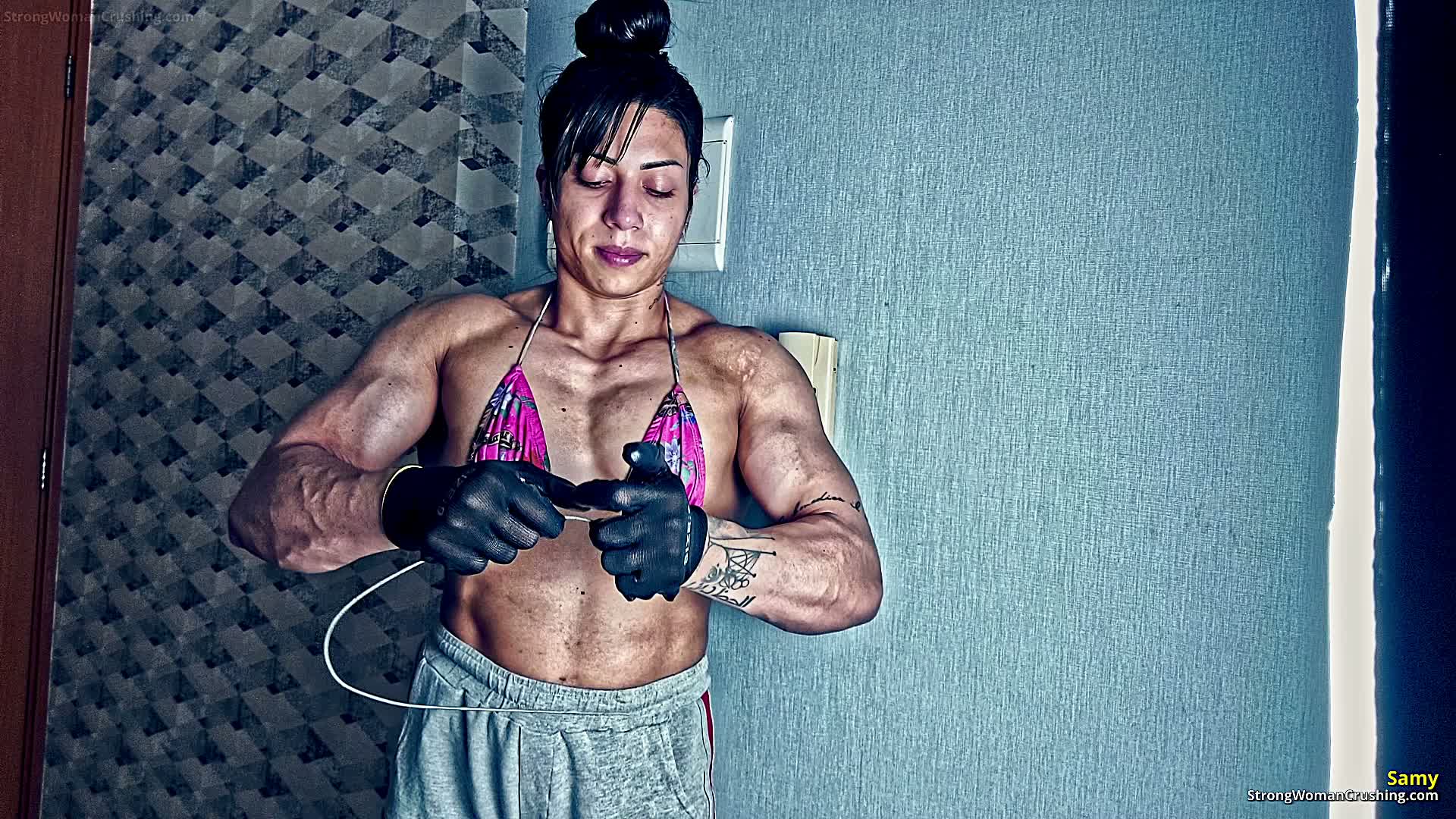 Powerful female athlete