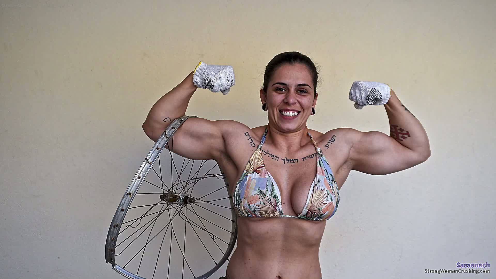 Powerful female athlete