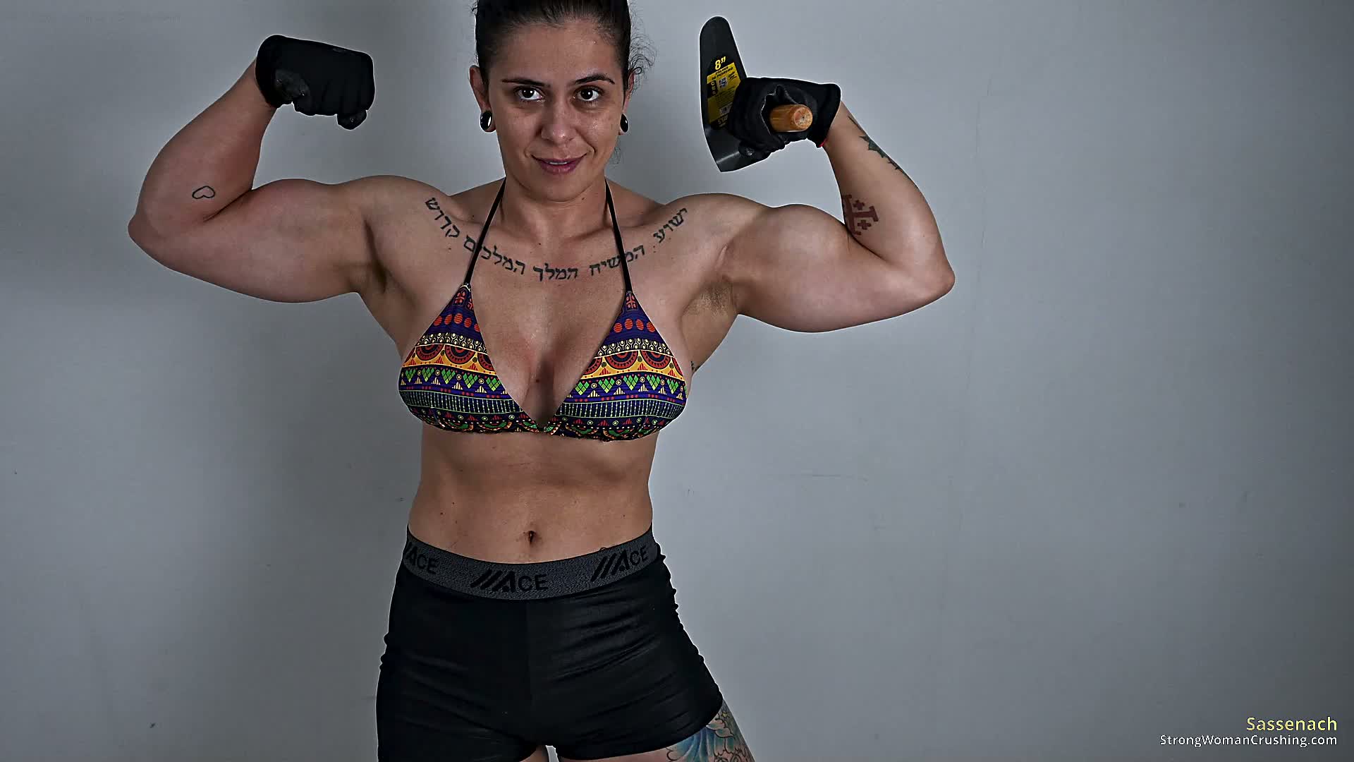 Powerful female athlete