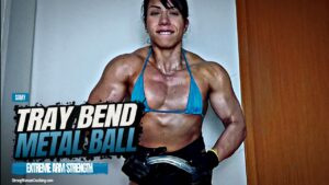 Samy uses her brute strength and bends a metal tray