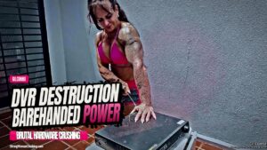 Gil Cunha destroys a DVR machine with barehanded