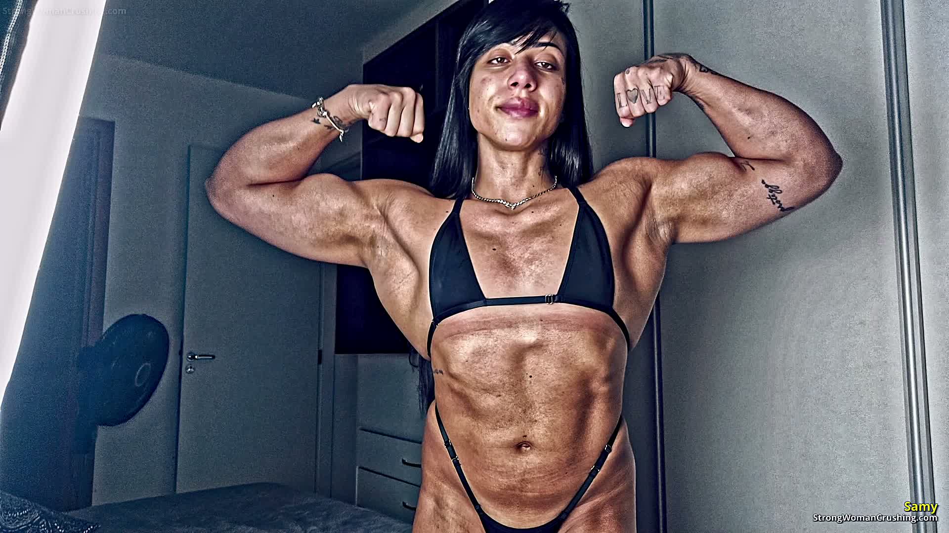 Powerful female athlete