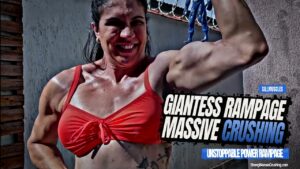 Sill Muscles as Giantess Crushes Everything in Her Path