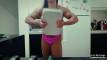 Karla Incredible Strength Bending Two Pans with Her Muscular Arms and Pecs